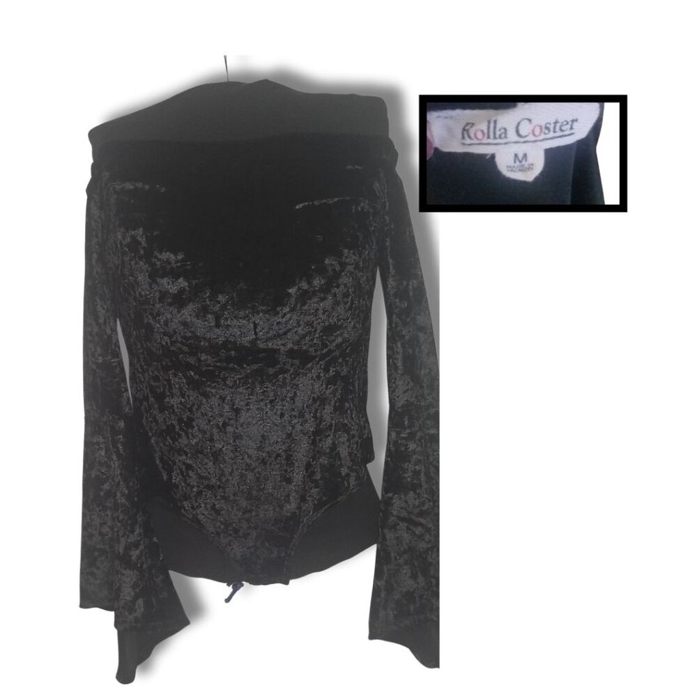 Crushed Velvet Off-The-Shoulder To Bell Sleeves -Romantic -  Coquette - Party